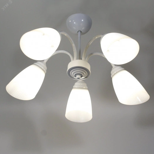 Светильник Джина 251 бел. (плафон П0475) НСБ      01-5х60-130 Е27 ИМ(1005404997)