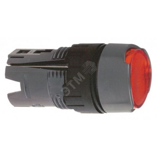 Головка кнопки круглая с подсветкой красная