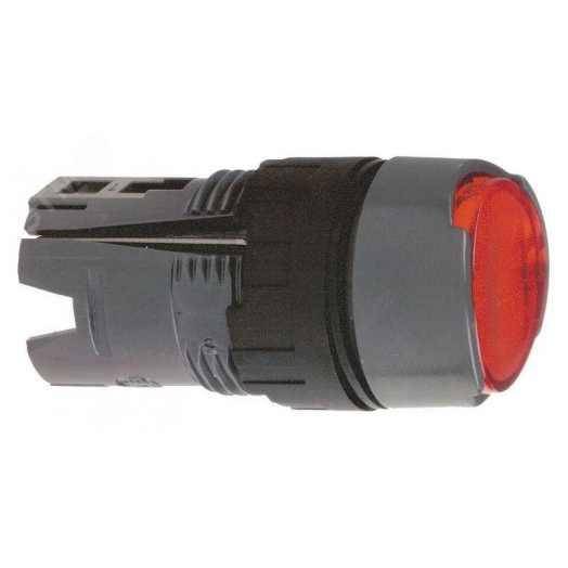 Головка кнопки круглая с подсветкой красная