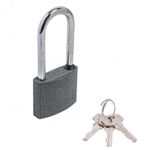Замок навесной с цилиндровым механизмом секрета, БУЛАТ ВС 365-01 серый