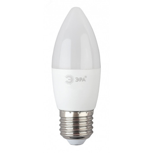 Лампа светодиодная LED B35-6W-865-E27 R  (диод, свеча, 6Вт, хол, E27) (10/100/3500) ЭРА