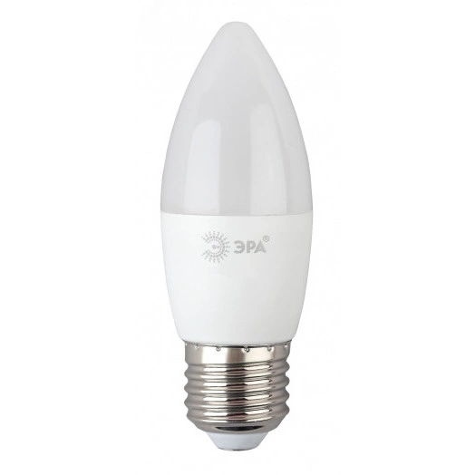 Лампа светодиодная LED B35-6W-865-E27 R  (диод, свеча, 6Вт, хол, E27) (10/100/3500) ЭРА