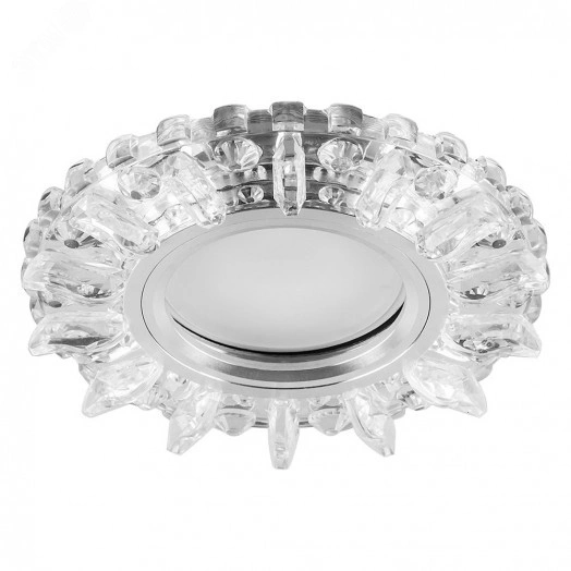 Светильник ИВО-50w G5.3 со светодиодной подсветкой 4000К хром с прозрачным стеклом