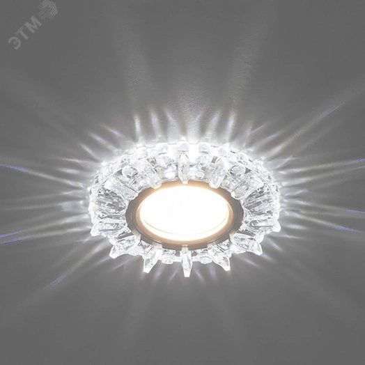 Светильник ИВО-50w G5.3 со светодиодной подсветкой 4000К хром с прозрачным стеклом