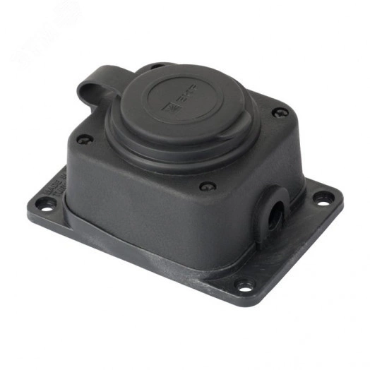 Роз. одномест. с защит. крышкой каучуковая 230В 2P+PE 16A IP44 EKF DIY