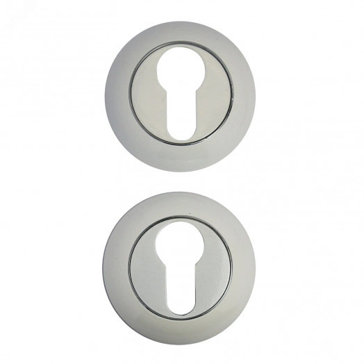 Накладка декоративная (комплект) под цилиндровый механизм замка, АЛЛЮР АРТ ET-R1 W/CP (32112) белый/хром