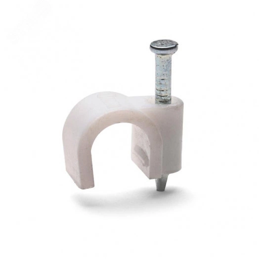 Скоба пластиковая с гвоздем для круглых кабелей и проводов СПК 9 (30шт.) (Fortisflex)