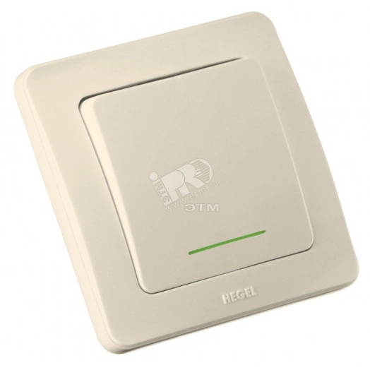 Переключатель одноклавишный скрытый с индикацией слоновая кость 10А