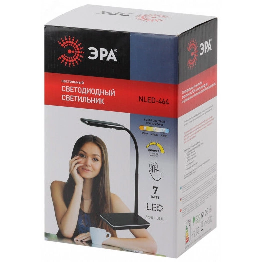 NLED-464-7W-BK Светильники настольные ЭРА NLED-464-7W-BK черный наст.светильник