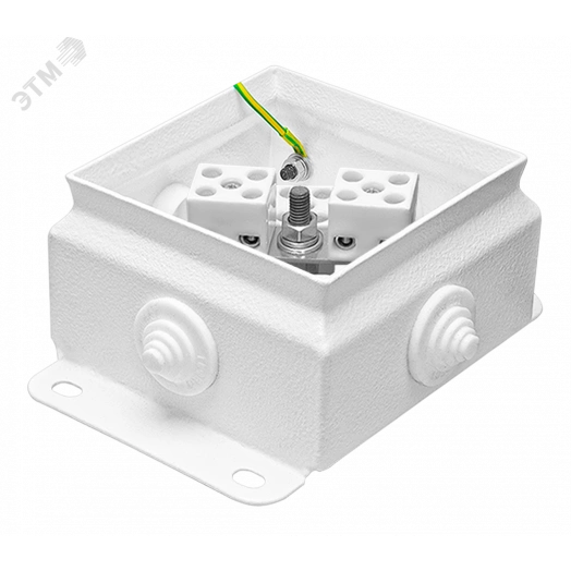 Коробка монтажная огнестойкая КМ-О (14к*10,0)-IP55-1010, корпус из оцинкованной стали, количество вводов 4