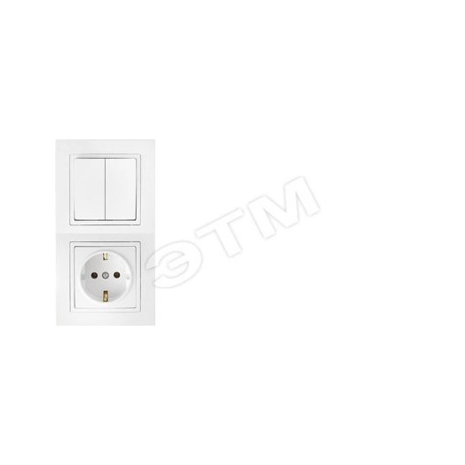 Беларусь Блок: выключатель двухклавишный + розетка Зк 2В-РЦ-730