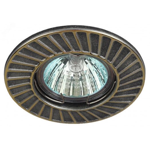 Светильник штампованный MR16,12V/220V, 50W сатин серебро/золото ST6 GD/SS  ЭРА