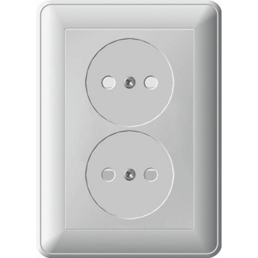 Розетка 2-м СП W59 16А IP20 без заземл. защ. шторки бел. SchE RS16-254-18