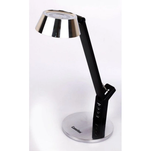 Светильник настольный KD-835 C03 LED 8Вт 230В 480лм сенс.рег.ярк и цвет.темп. USB-5В.1А серебр. Camelion 12998