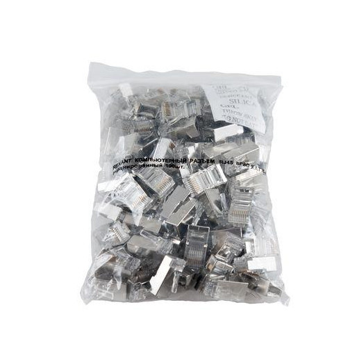 Джек комп. RJ45 8P-8C кат.5е (с экраном) (уп.100шт) REXANT 05-1023