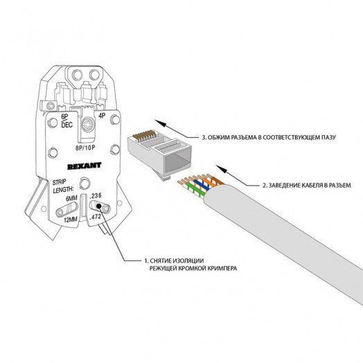 Джек комп. RJ45 8P-8C кат.5е (с экраном) (уп.100шт) REXANT 05-1023