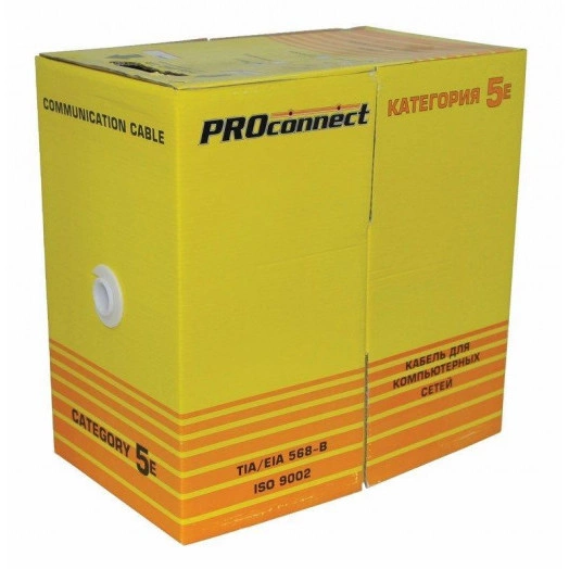 Кабель UTP 4х2х26AWG кат.5 омедн. алюм. (уп.305м) PROCONNECT LIGHT 01-0048-3