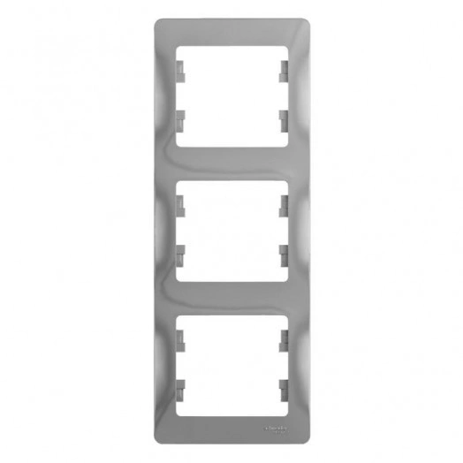 Рамка 3-м Glossa верт. алюм. SchE GSL000307