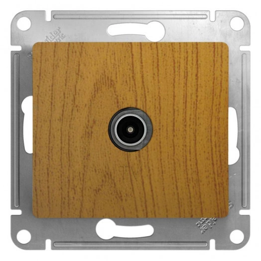 Розетка телевизионная оконечная TV 1-м СП Glossa 1дБ механизм дерево дуб SchE GSL000591