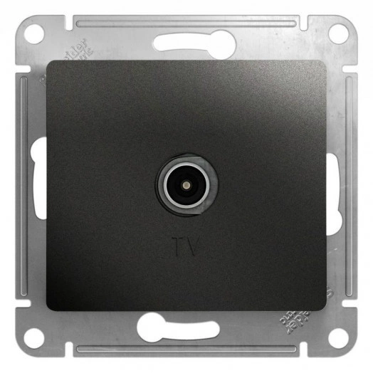 Розетка телевизионная проходная TV 1-м СП Glossa 4дБ механизм антрацит SchE GSL000792