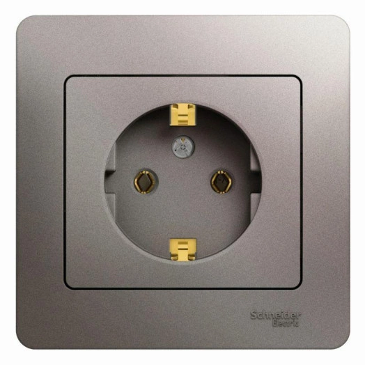 Розетка 1-м СП Glossa 16А IP20 250В с заземл. в сборе платина SchE GSL001242