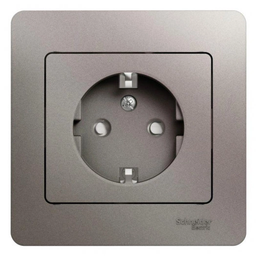 Розетка 1-м СП Glossa 16А IP20 250В с заземл. защ. шторки в сборе платина SchE GSL001244