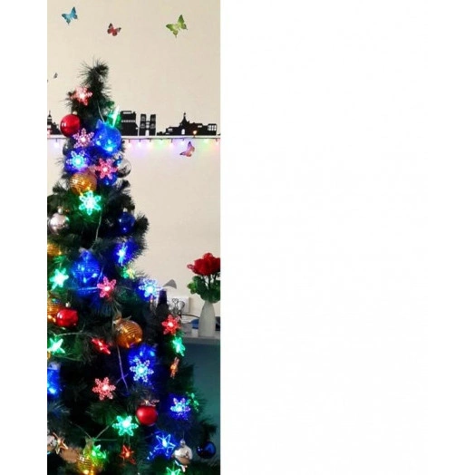 Гирлянда "Снежинки" LD030M-SW прозр. провод с разноцв. светодиодами 30 снежинок IP20 3м SHLights 4690601021670