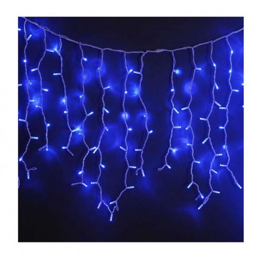 Гирлянда "Бахрома" OIC100LSE-B-T-I4-F 100LED B уличная IP44 мигающая син. SHLights 4690601034991