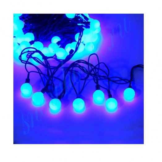 Гирлянда "Шарики" 100LED 2.4см наружняя соединяемая до 3мод. син. SHLights OLDBL100-B-E