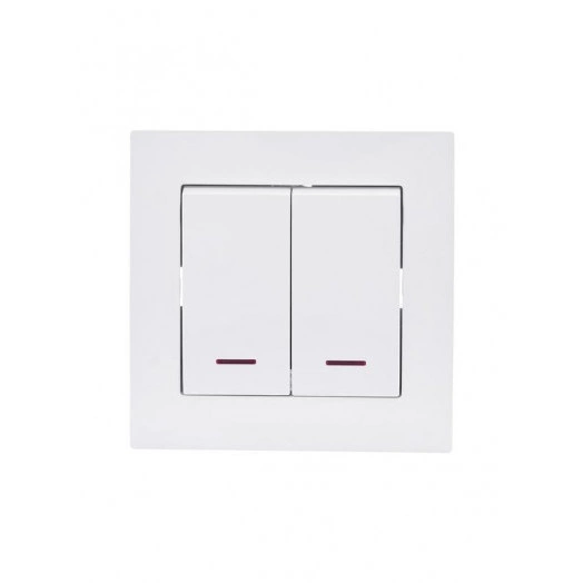 Механизм выключателя 2-кл. с индик. СП VESNA бел. LEZARD 742-0288-112