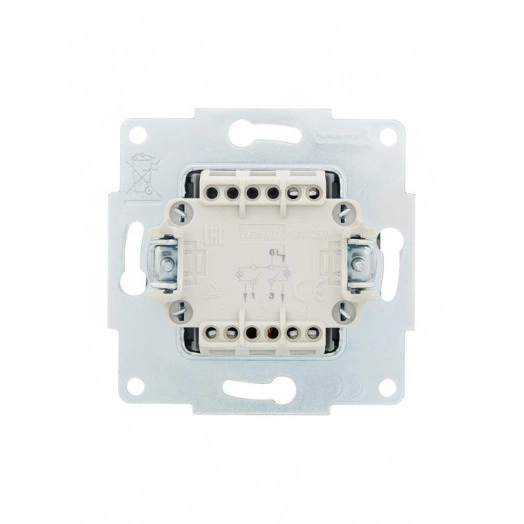 Механизм выключателя 2-кл. с индик. СП VESNA черн. бархат LEZARD 742-4288-112