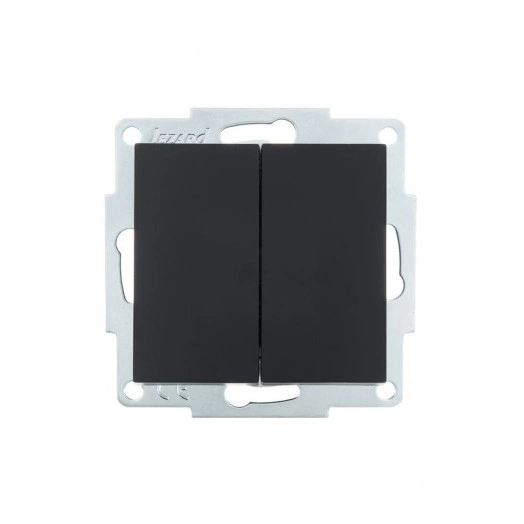 Механизм выключателя 2-кл. СП VESNA черн. бархат LEZARD 742-4288-101