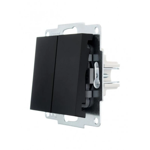 Механизм выключателя 2-кл. СП VESNA черн. бархат LEZARD 742-4288-101