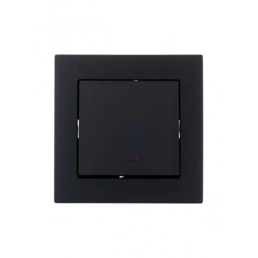 Механизм выключателя1кл. СП с индик. VESNA черн. бархат LEZARD 742-4288-111