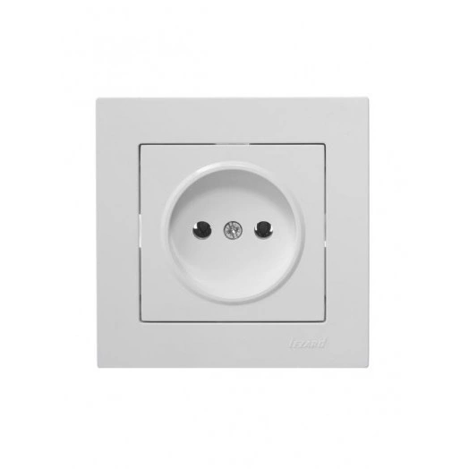 Розетка 1-м СП Vesna без заземл. ПБТ механизм бел. LEZARD 742-0288-121B