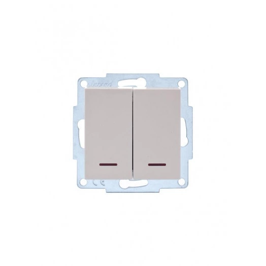 Механизм выключателя проходн. с инд. 1-кл. СП VESNA кремов. LEZARD 742-0388-114