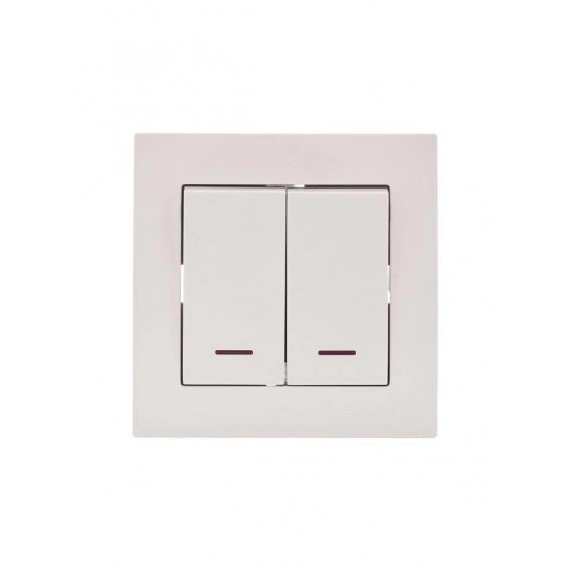 Механизм выключателя проходн. с инд. 1-кл. СП VESNA кремов. LEZARD 742-0388-114