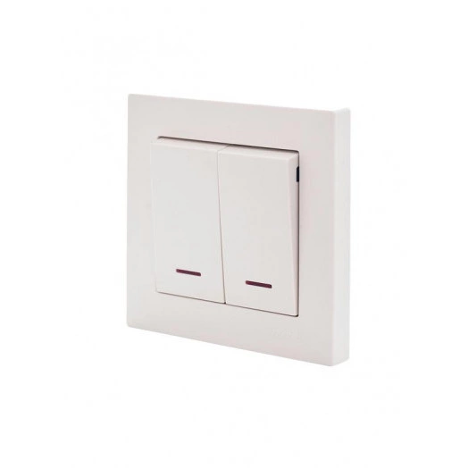 Механизм выключателя проходн. с инд. 1-кл. СП VESNA кремов. LEZARD 742-0388-114