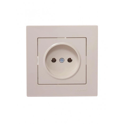 Розетка 1-м СП Vesna без заземл. ПБТ механизм крем. LEZARD 742-0388-121B