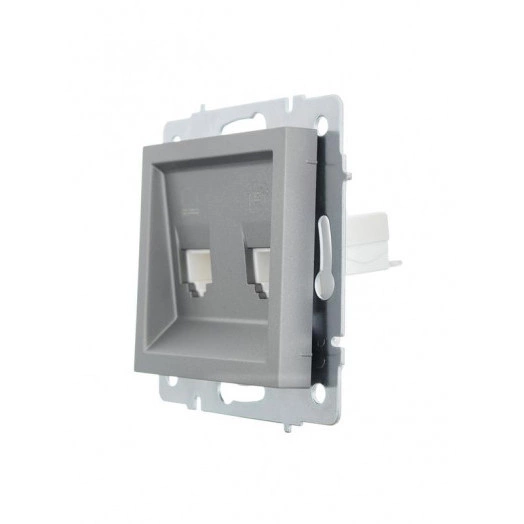 Розетка компьютерная + телефонная 2-м СП Vesna механизм платина LEZARD 742-3588-143