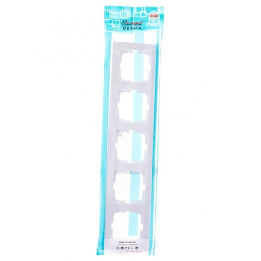 Рамка 5-местн. горизонт. VESNA бел. LEZARD 742-0200-150