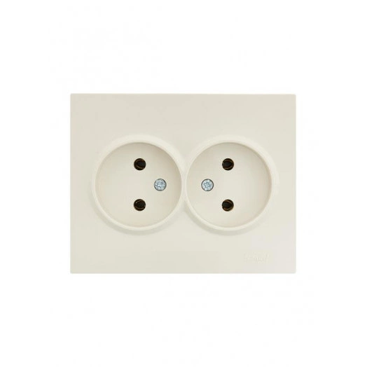 Розетка 2-м СП VESNA без заземл. ПБТ кремов. LEZARD 742-0300-128B