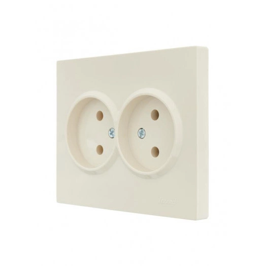 Розетка 2-м СП VESNA без заземл. ПБТ кремов. LEZARD 742-0300-128B