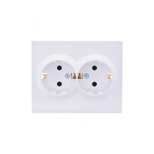 Розетка 2-м СП VESNA с заземл. со шторками ПБТ бел. LEZARD 742-0200-178B