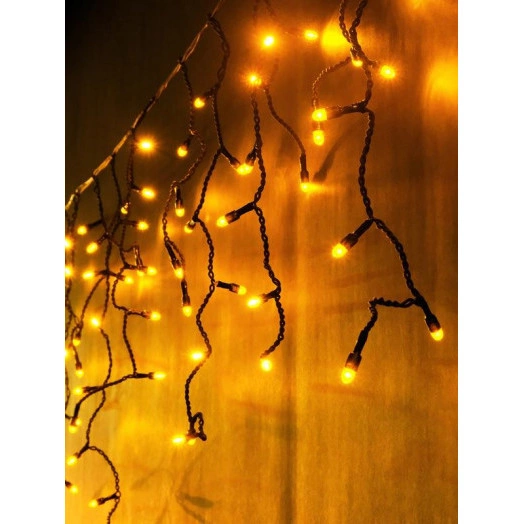 Гирлянда "Бахрома" RB-OIC100LSE-Y-T-I4 100 желт. светодиодов 2х0.5м 20 нитей 24/56/32/48см соединяемая до 10шт. уличная SHLights RB-OIC100LSE