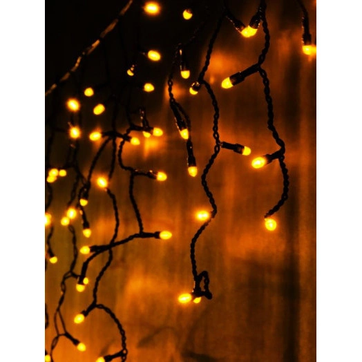 Гирлянда "Бахрома" RB-OIC100LSE-Y-T-I4 100 желт. светодиодов 2х0.5м 20 нитей 24/56/32/48см соединяемая до 10шт. уличная SHLights RB-OIC100LSE