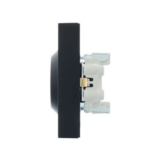 Розетка 2-м СП VESNA с заземл. со шторками ПБТ черн. бархат LEZARD 742-4200-178B