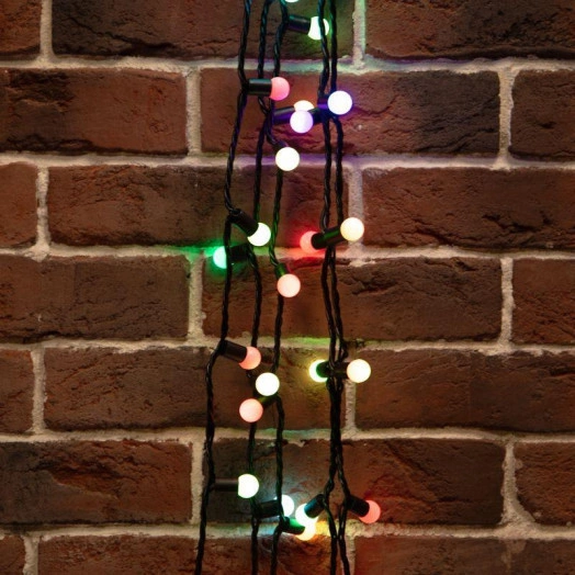 Гирлянда "Мультишарики" 20м d17.5мм 200LED RGB провод черн. ПВХ 58Вт 220В IP65 Neon-Night 303-509