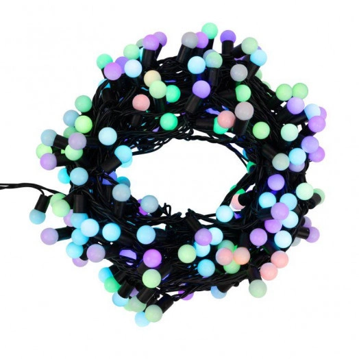 Гирлянда "Мультишарики" 20м d17.5мм 200LED RGB провод черн. ПВХ 58Вт 220В IP65 Neon-Night 303-509