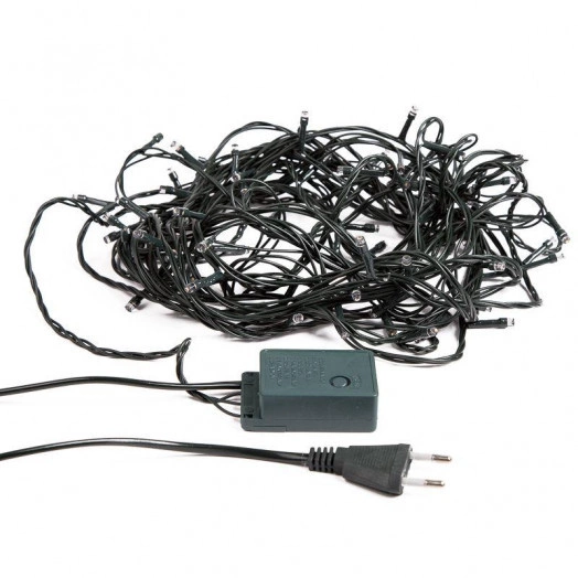 Гирлянда светодиодная "Твинкл Лайт" 20м 160LED мультиколор 10Вт 220В IP20 с контроллером 8 режимов провод темн. зел. ПВХ Neon-Night 303-119